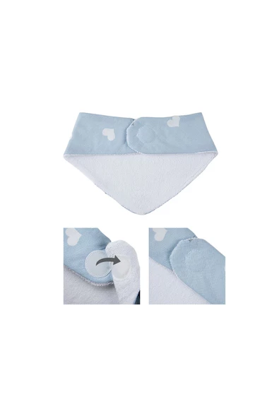 Babyjem Yenidoğan Fular Önlük 515 Mavi - Resim 3