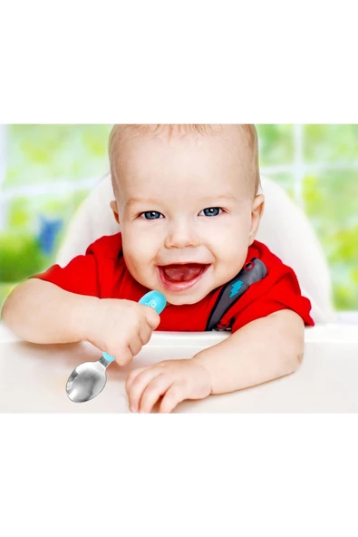 Babyjem Paslanmaz Çelik Çatal Kaşık Seti / Turkuaz - 3