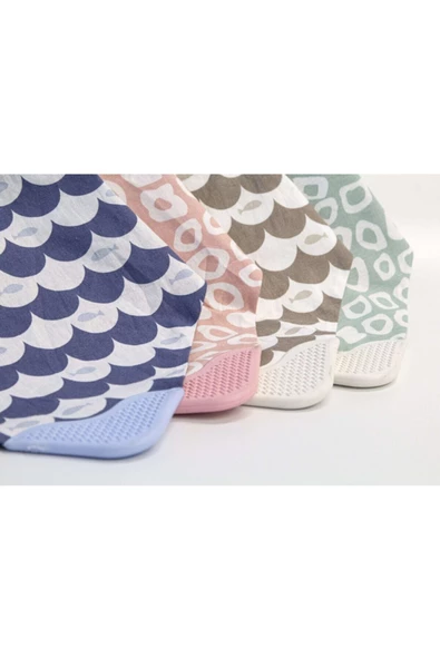 Babyjem Diş Kaşıyıcılı Poplin Fular Önlük Kahve Balıklı - 6