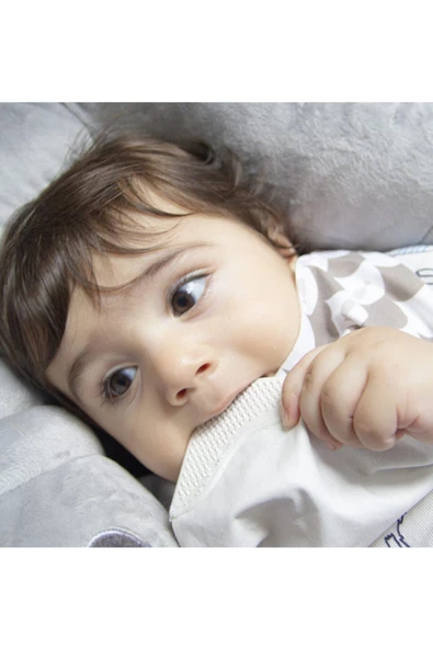 Babyjem Diş Kaşıyıcılı Poplin Fular Önlük Kahve Balıklı - 3