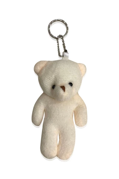 Babyjem Oyuncak Peluş Ayıcık Anahtarlık & Çanta Süsü & Doğum Günü Hediyesi (krem) - 2