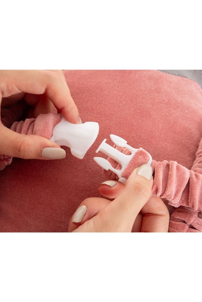 Babyjem Bebek Melek Kanadı Koruma Yastığı Pembe Kadife - 6