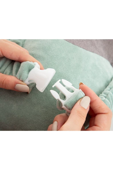 Babyjem Bebek Melek Kanadı Koruma Yastığı Yeşil Kadife - 7
