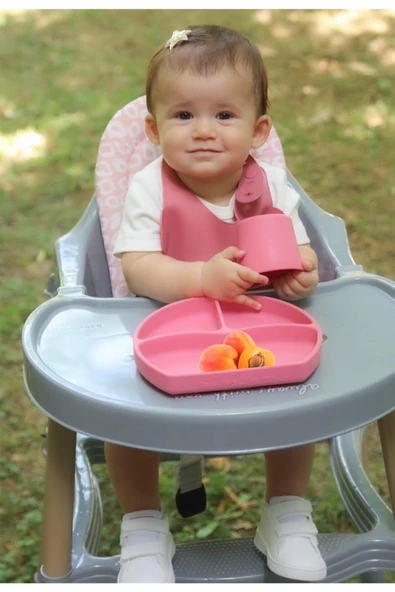 Babyjem Vakum Tabanlı Silikon Tabak Somon & Bpa Free - Resim 4