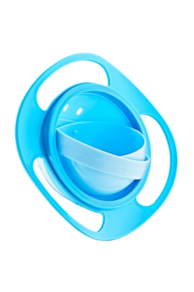 Babyjem Dökülmeyen Tabak & Çelik Çatal Kaşık Takımı Mavi - Resim 3