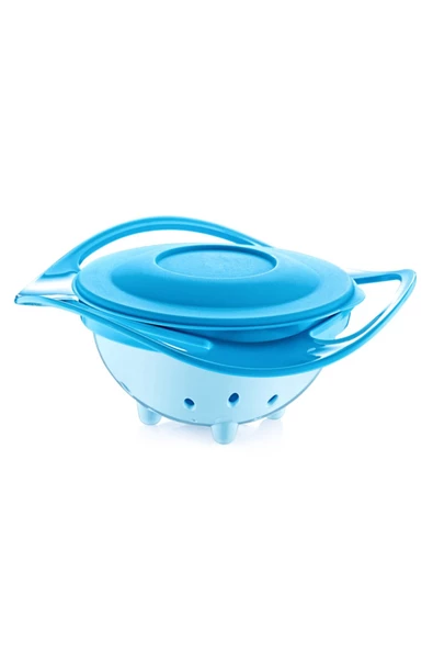 Babyjem Dökülmeyen Tabak & Çelik Çatal Kaşık Takımı Mavi - Resim 2