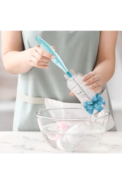 Babyjem Süngerli Biberon Fırçası 776 Mavi - 2