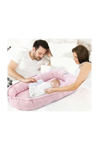 Babyjem Pembe Anne Baba Yanı Bebek Yatağı 419 - 2