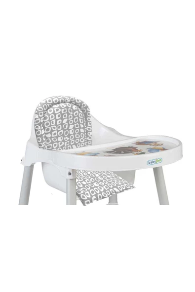 Babyjem Gri Kareli Mama Sandalyesi Minderi - Resim 4