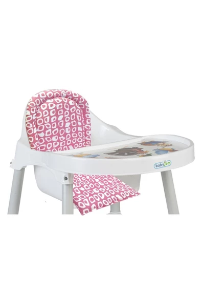 Babyjem Mama Sandalyesi Minderi 403 Pembe Kare - 3