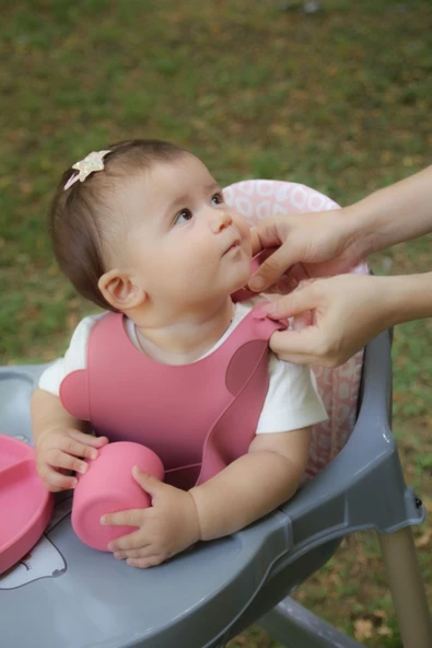 Babyjem Mini Silikon Önlük Pudra - 5
