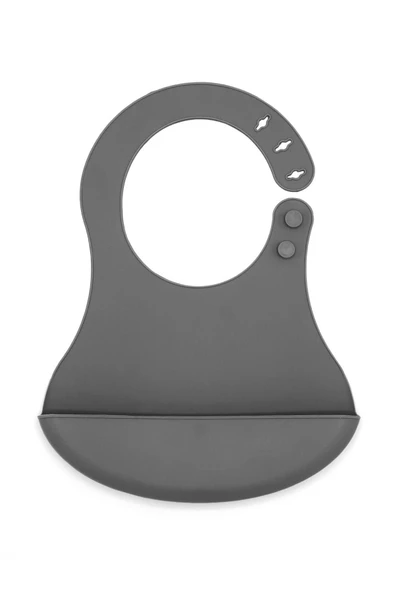 Babyjem Mini Silikon Önlük - Gri - 2