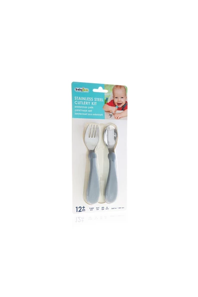 Babyjem Paslanmaz Çelik Çatal Kaşık Seti / Gri - 7