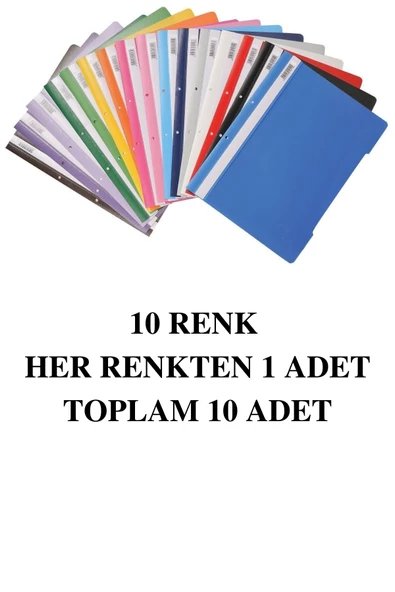 10 Renk Telli Dosya ve 100lü Poşet Dosya - 3