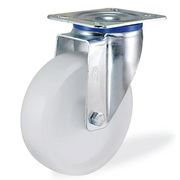 Kama Oynak Tablalı 100x32 mm Teker Poliamid Beyaz Burçlu Ağır Yük Tekeri - 3