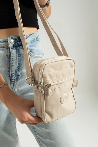 M 227 Mega Bag Krinkıl Kumaş Unisex Küçük Omuz Çantası, Telefonluk - 3