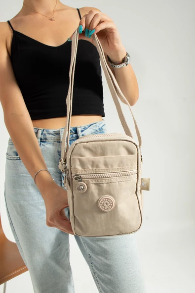 M 227 Mega Bag Krinkıl Kumaş Unisex Küçük Omuz Çantası, Telefonluk - 2