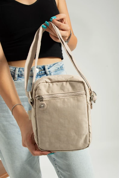 M 227 Mega Bag Krinkıl Kumaş Unisex Küçük Omuz Çantası, Telefonluk - 4