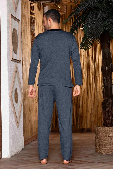 Nisanca Pamuklu Uzun Kollu Erkek Pijama Takımı - 12