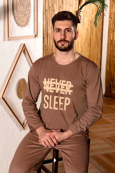 Nisanca Pamuklu Uzun Kollu Erkek Pijama Takımı - 5