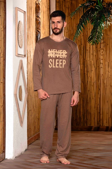 Nisanca Pamuklu Uzun Kollu Erkek Pijama Takımı - 6