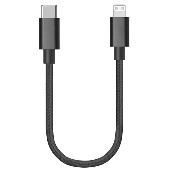 USB-Type C iPhone 20W PD Hızlı Şarj Kablosu 20CM Kısa Kopmaz Halat Kablo