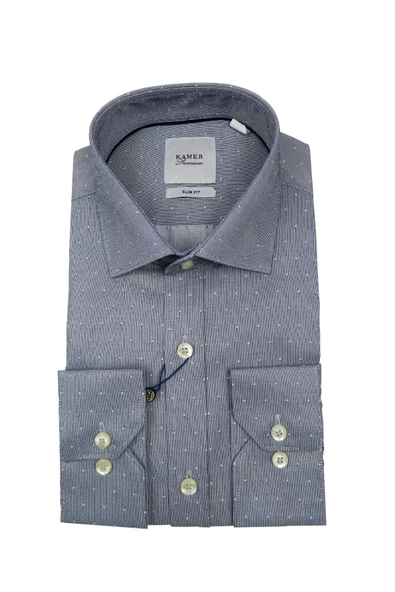 Erkek Slim Fit Puantiyeli Gömlek 1056 BGL-ST02518 - Resim 3