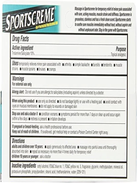 Sportscreme Deep Penetrating Pain Relieving Rub 3oz - 3