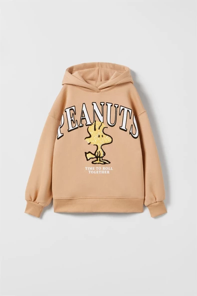 KIZ ÇOCUK PENATUS SNOOPY MODELLİ KAPŞONLU SWEATSHİRT