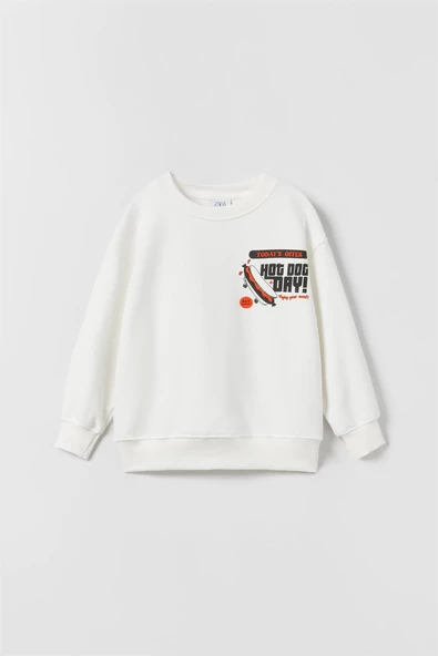 ERKEK ÇOCUK BİSİKLET YAKA DESENLİ PAMUK SWEAT - 10