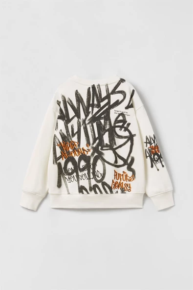 ERKEK ÇOCUK BİSİKLET YAKA DESENLİ PAMUK SWEAT - 2