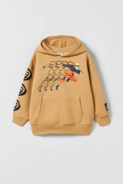 ERKEK ÇOCUK NARUTO BASKILI PAMUK KAPŞONLU SWEAT - 11