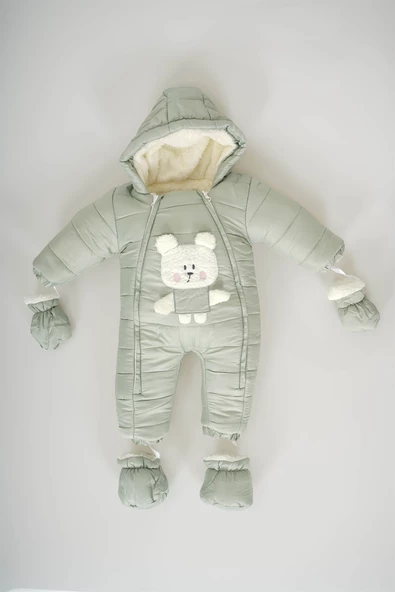 KIZ BEBEK AYICIK MODELLİ İÇİ KÜRKLÜ PATİKLİ ELDİVENLİ ASTRONOT MONT TULUM