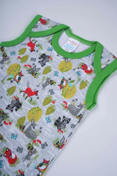 SEÇKİN PAMUK DESENLİ BEBEK ASKILI ÇITÇITLI BADİ ZIBIN - 5