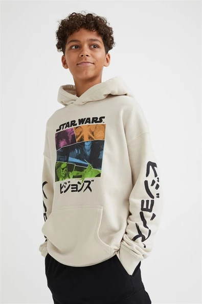 ERKEK ÇOCUK STAR WARS BASKILI PAMUK KAPŞONLU SWEAT