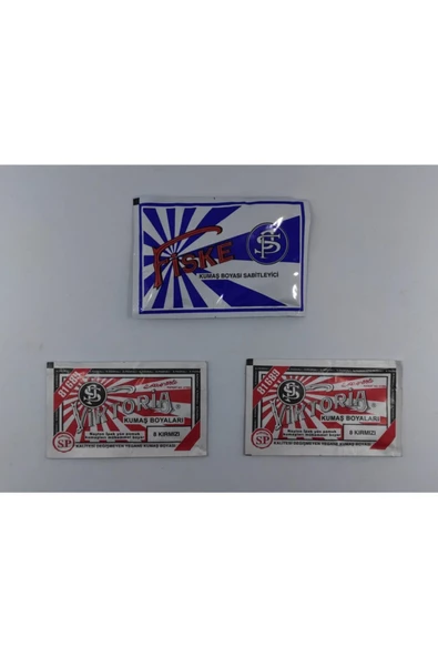 Viktoria Kumaş Boyası Kırmızı 2Pk+Fiske Sabitleme 1Pk