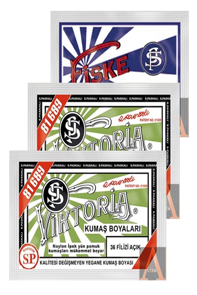 Viktoria Kumaş Boyası FİLİZİ AÇIK 2pk+fiske Sabitleme 1pk