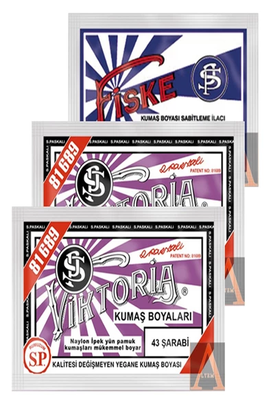 Viktoria Kumaş Boyası Şarabi 2Pk+Fiske Sabitleme 1Pk ürün görseli 1