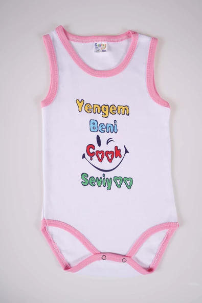 YENİ SEZON YENGEM BENİ ÇOK SEVİYO YAZILI PAMUK BEBEK BADİ ZIBIN - Resim 7