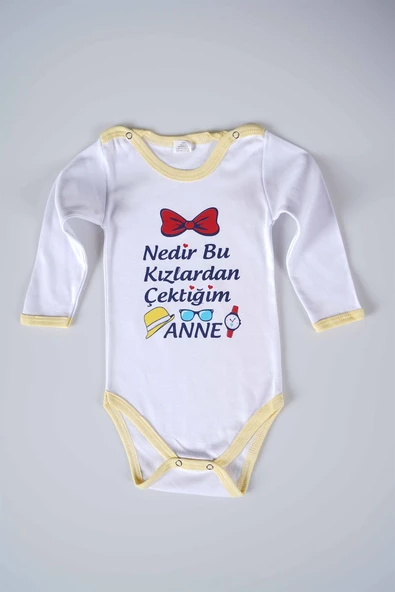 YENİ SEZON NEDİR BU KIZLARDAN ÇEKTİĞİM YAZILI BEBEK ÇOCUK UZUN KOL PAMUK BADY ZIBIN - 11