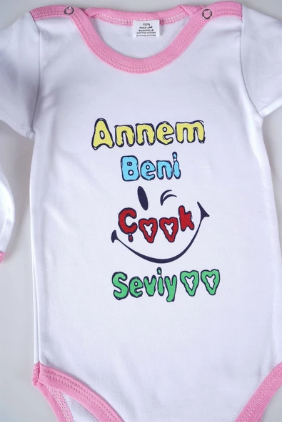 YENİ SEZON ANNEM BENİ ÇOK SEVİYO YAZILI BEBEK ÇOCUK UZUN KOL PAMUK BADY ZIBIN - 2