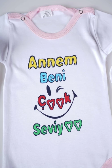 YENİ SEZON ANNEM BENİ ÇOK SEVİYO YAZILI BEBEK ÇOCUK UZUN KOL PAMUK BADY ZIBIN - 12