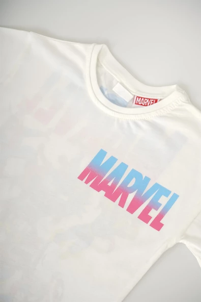 ERKEK ÇOCUK MARVEL BASKILI SIRT DETAYLI PAMUK ŞORTLU TAKIM - 3