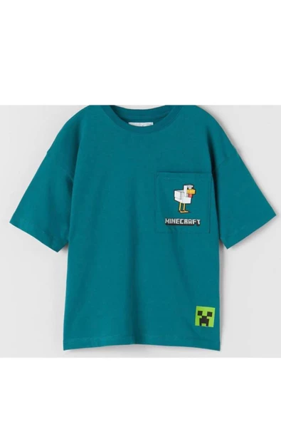 ERKEK ÇOCUK MINECRAFT BASKILI PAMUK TİŞÖRT - 1