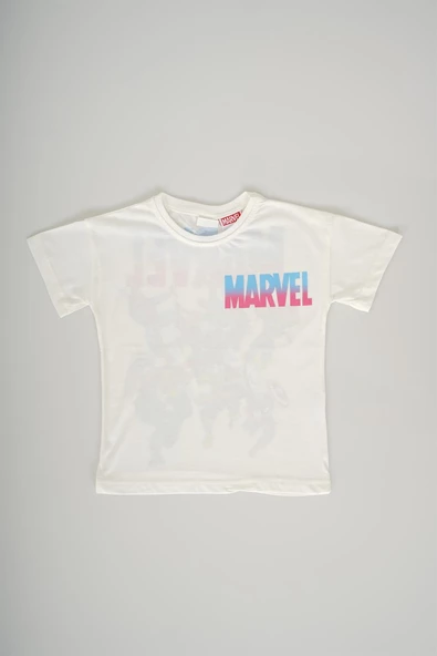 ERKEK ÇOCUK MARVEL BASKILI SIRT DETAYLI PAMUK ŞORTLU TAKIM - 2