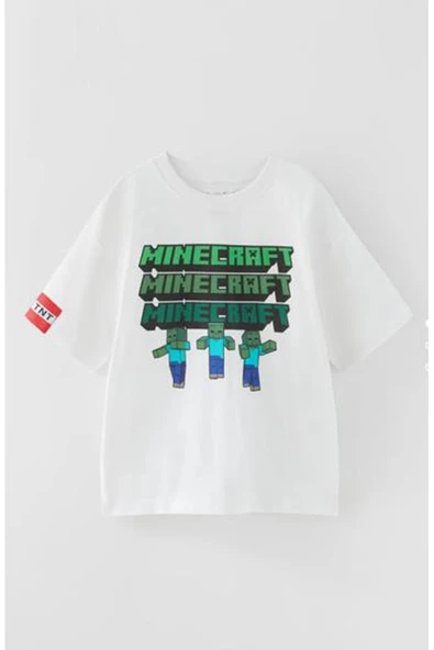 ERKEK ÇOCUK MINECRAFT BASKILI PAMUK TİŞÖRT - 3