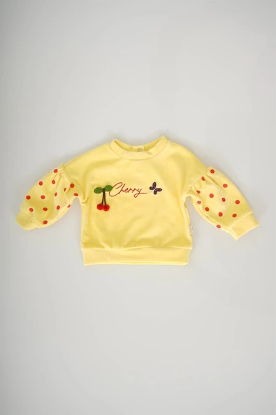 KIZ BEBEK KİRAZ CHERRY FİGÜRLÜ KADİFE TAKIM - 2