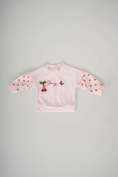 KIZ BEBEK KİRAZ CHERRY FİGÜRLÜ KADİFE TAKIM - 11