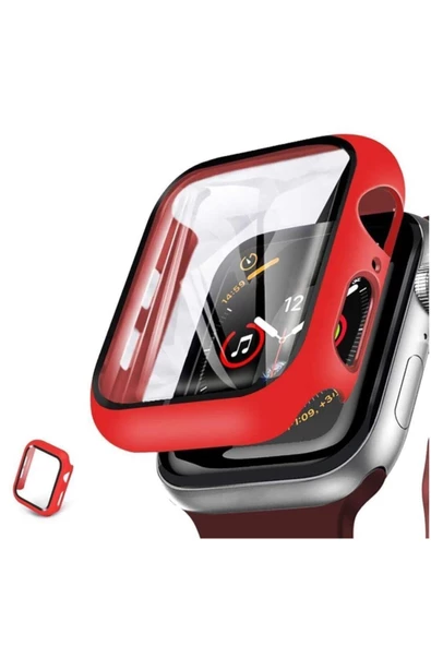 Apple Watch 44 Mm 360 Derece Koruyucu Kılıf + Temperli Cam Ekran Koruyucu