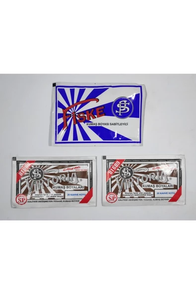 Viktoria Kumaş Boyası Koyu Kahve 2Pk+Fiske Sabitleme 1Pk